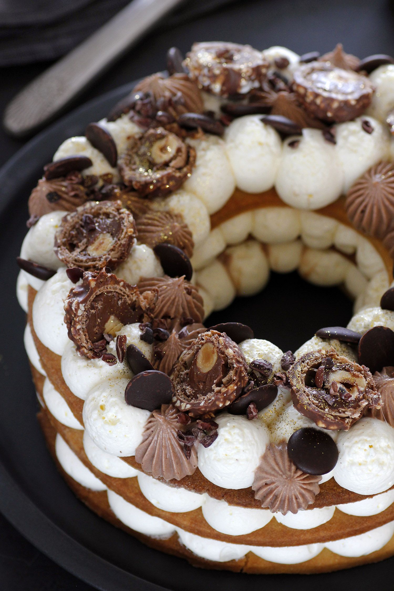 Ferrero Rocher Cream Tart Number Cake