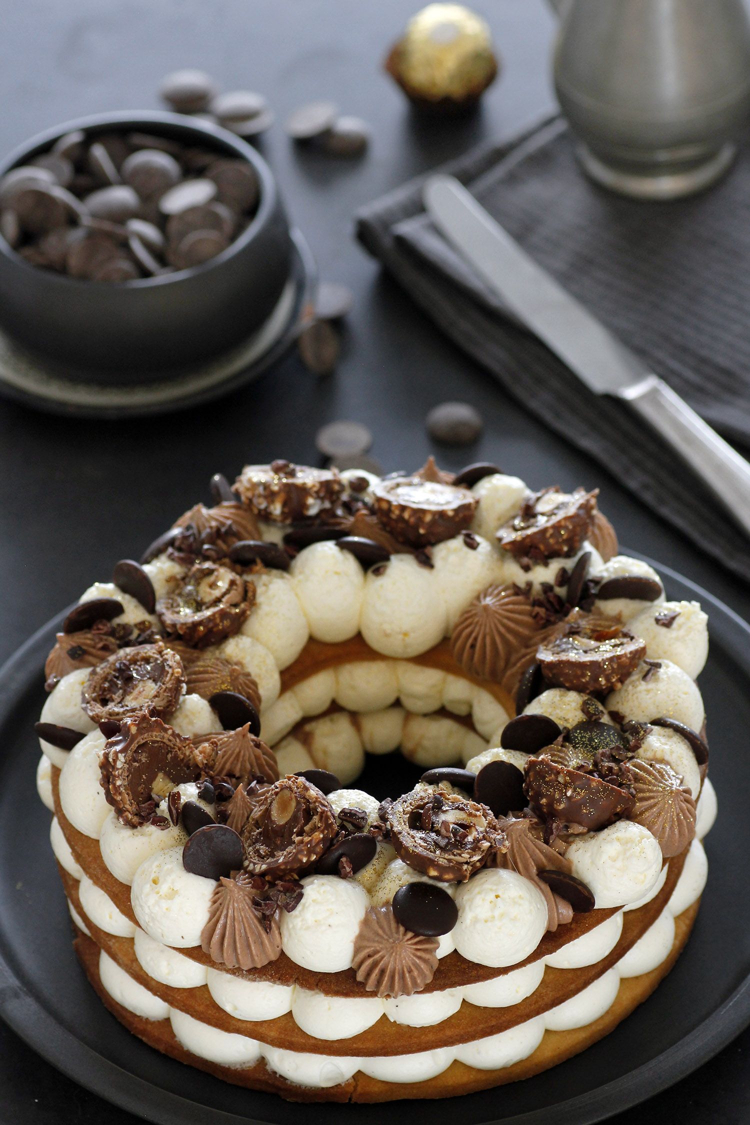 Ferrero Rocher Cream Tart Number Cake