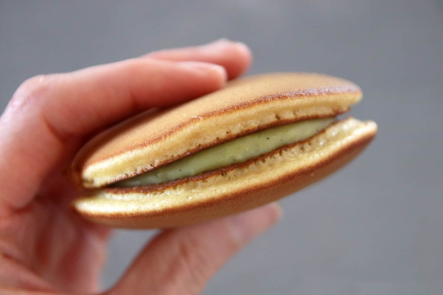 Dorayaki - Japanese Pancake Filled with Matcha Pastry Cream