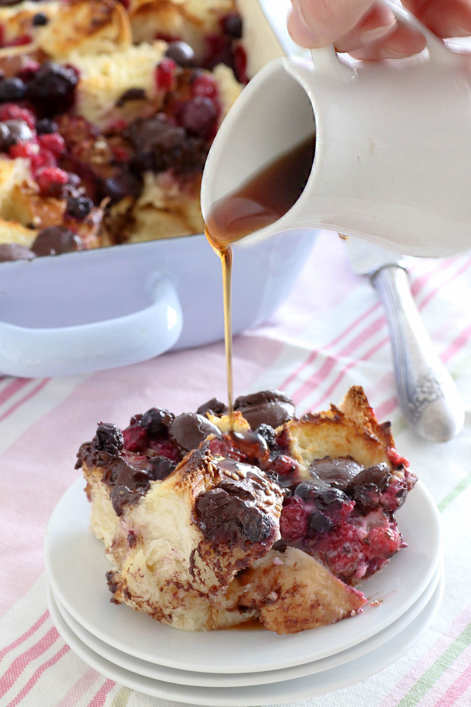 Chocolate Bread Pudding with Berries