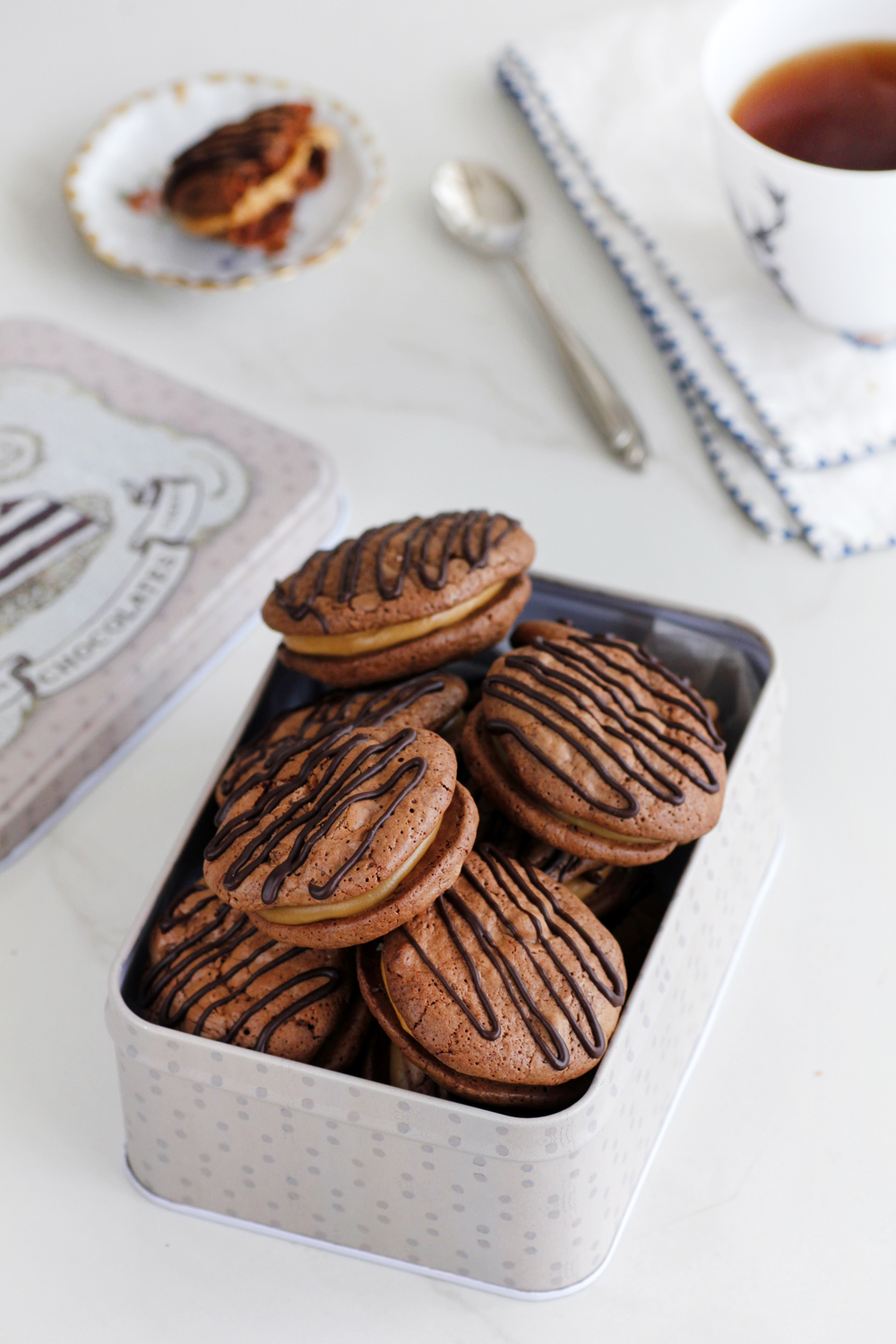 Chocolate and Coffee Sandwich Cookies 