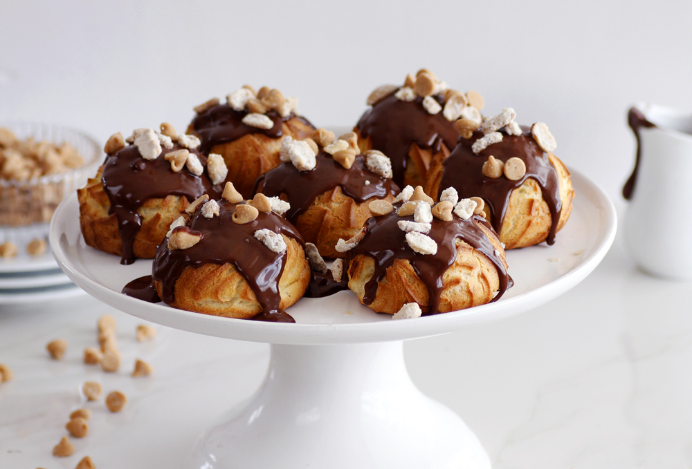 Peanut Butter and Chocolate Cream Puffs