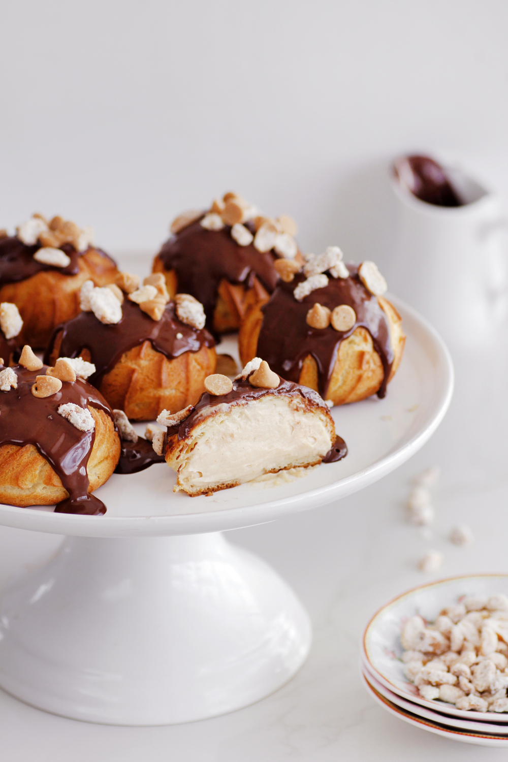 Peanut Butter and Chocolate Cream Puffs