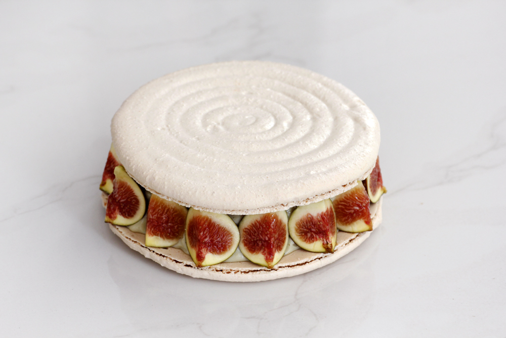 Fig, Pistachio and Mascarpone Macaron Cake 