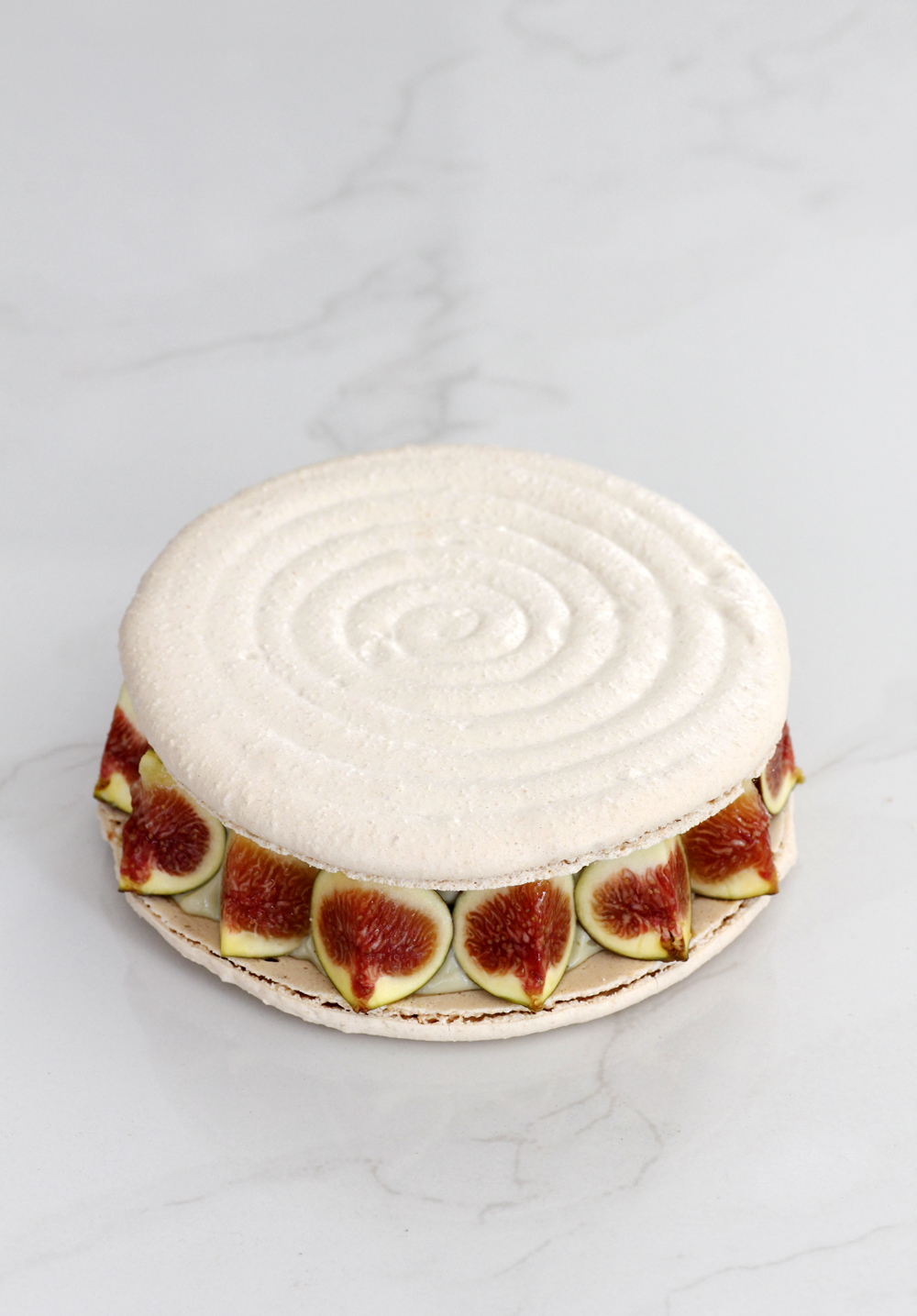 Fig, Pistachio and Mascarpone Macaron Cake 