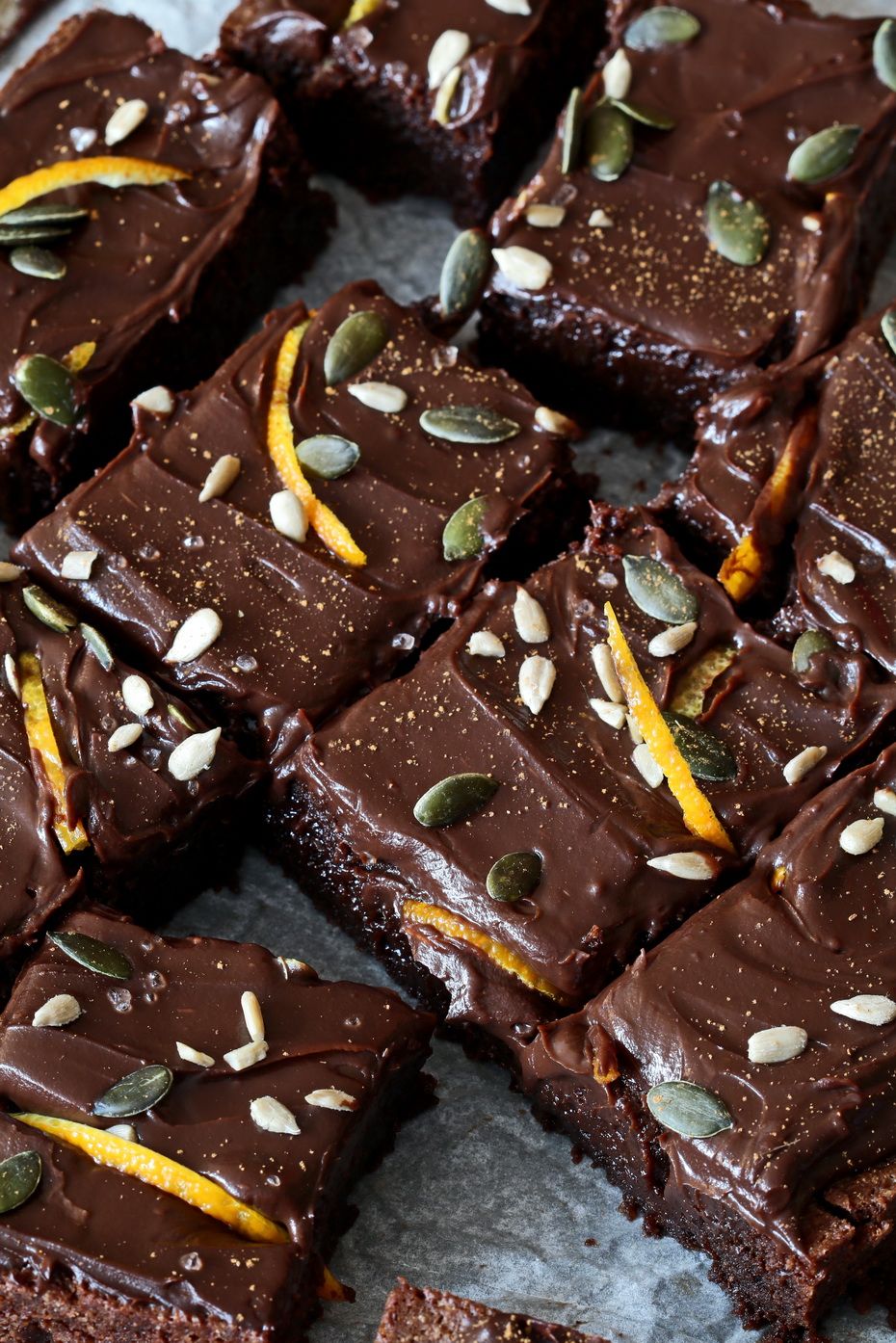 Sea Salt Gingerbread Brownies with Seeds