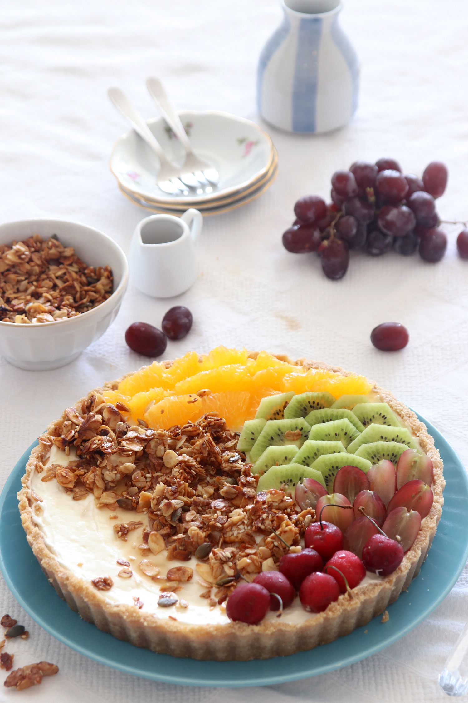 No Bake Yogurt and Granola Breakfast Tart with Fresh Fruit