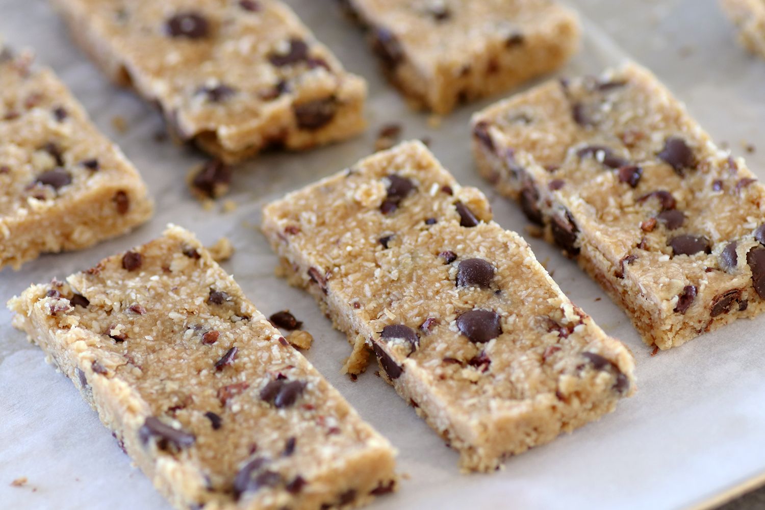 Peanut Butter Energy Bars with Coconut and Chocolate